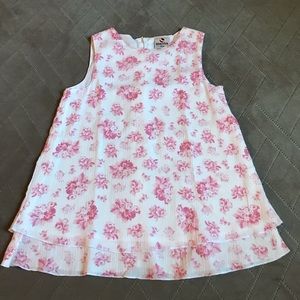 NWOT Absorba white pink vintage rose dress Sz 18m